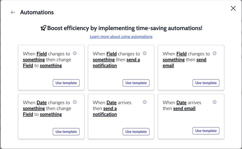 Predefined automation templates in CWM.