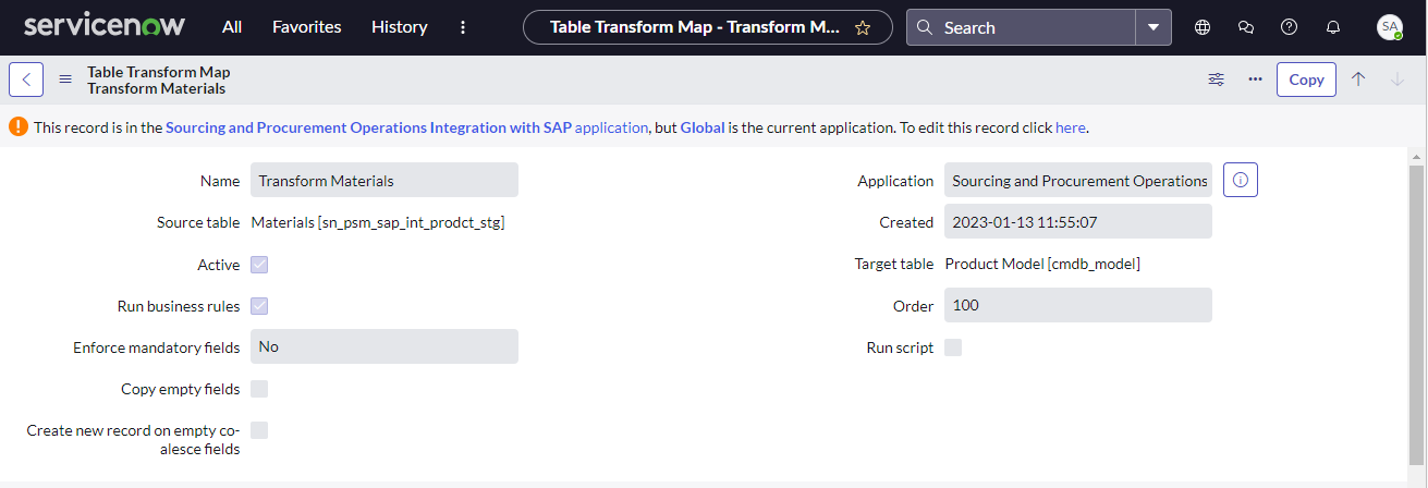 Transform Map for Materials