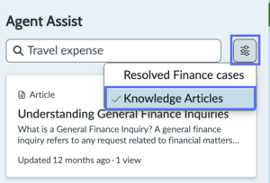 Select a resource in Agent assist.
