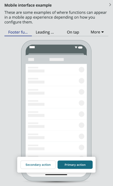Painel de exemplo de interface móvel na tela de registro.