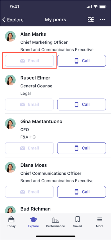 Botões desabilitados na interface móvel.