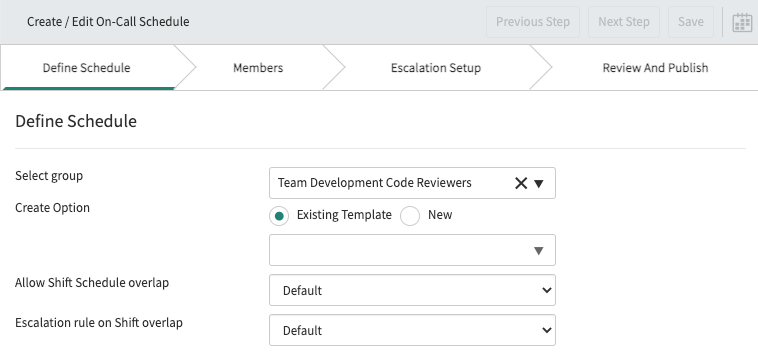 Configurez un calendrier d'astreinte à l'aide de l'assistant.