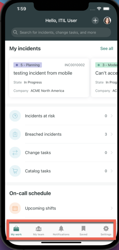 Capture d'écran pour l'application ServiceNow Agent sans écrans de lanceur déconseillés