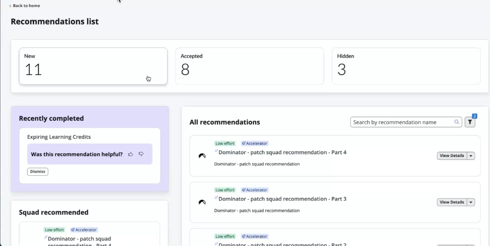 View the full list of recommendations.