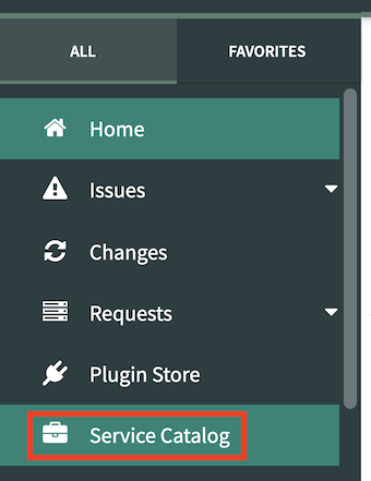 The Service Catalog is highlighted within the Now Support menu.
