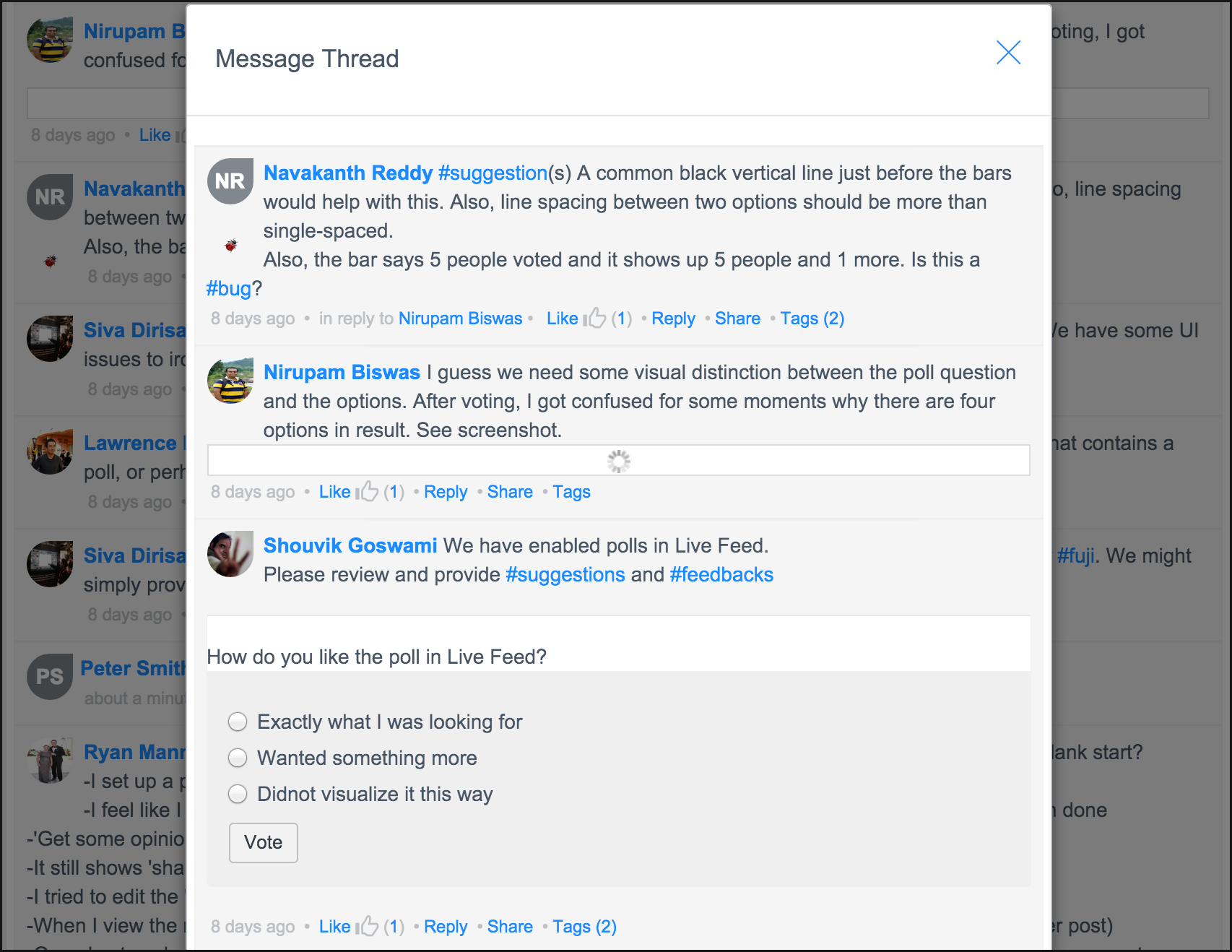 Thread de message