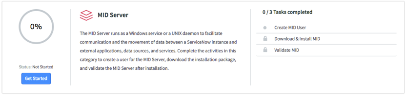 Catégorie Configuration guidée pour Serveur MID