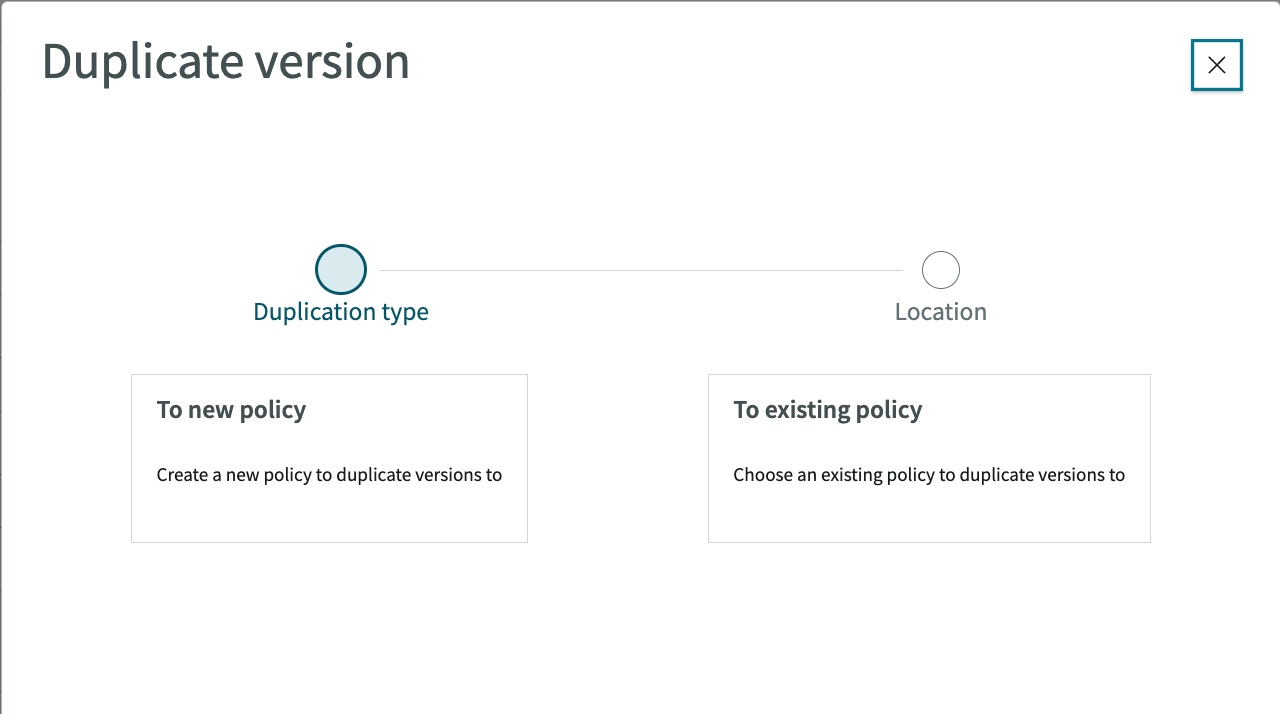 Dupliquer une version de stratégie