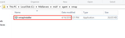 Renommer le fichier du programme d’installation Nmap