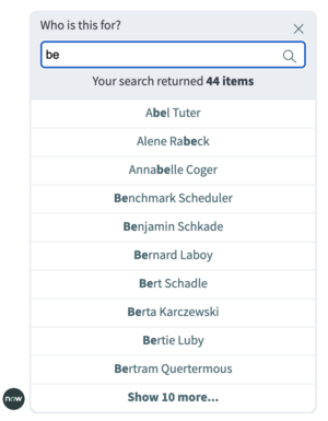 Recherche d’un champ de choix dans Agent virtuel