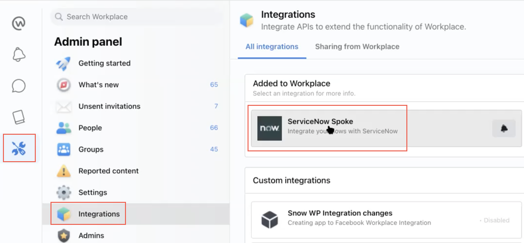 Deinstallieren Sie Workplace from Facebook-Spoke .