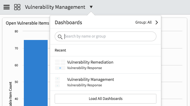 Drop-Dashboards für Vulnerability Response