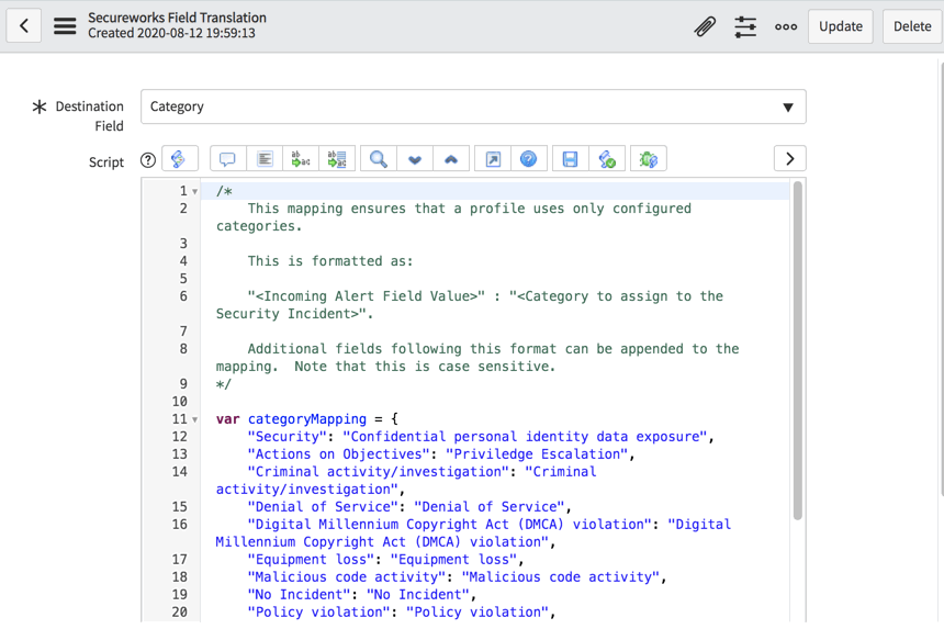 SecureWorks CTP: Profil erstellen: Skript-Editor