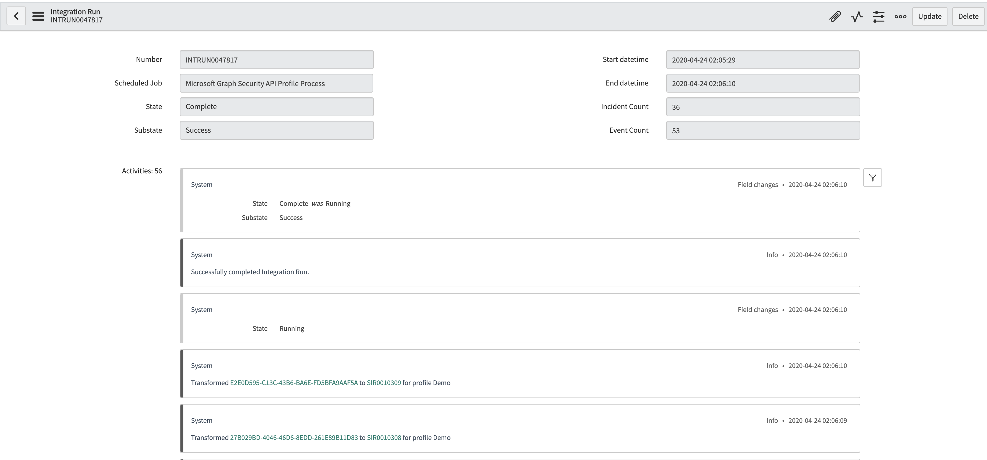Microsoft Graph-Sicherheits-API-Integrationsausführung