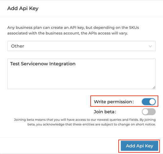 Add API Key