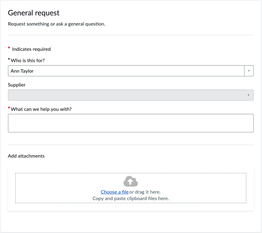 Image displays General inquiry form template in SLO.