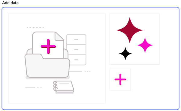 Illustrationskategorie „Daten mit leerem Status hinzufügen“ mit angezeigtem anwenderdefinierten Bild (Designtoken, die vor dem Hochladen auf das Bild angewendet wurden).
