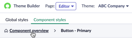 Breadcrumb-Navigation für Komponentenbearbeitung.