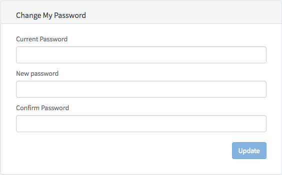 Widget „Passwort ändern“ mit leeren Feldern