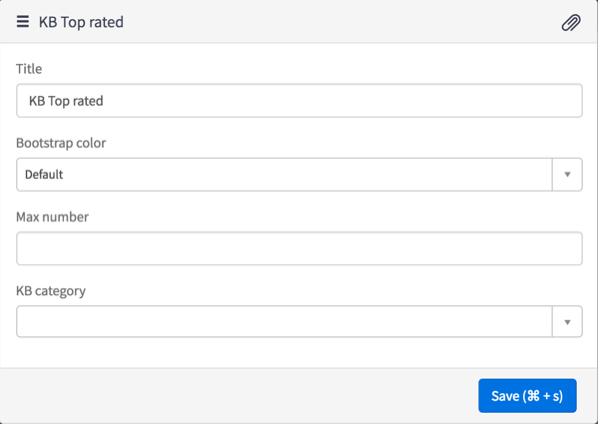 Instanzoptionen für das KB-Bestbewertet-Widget