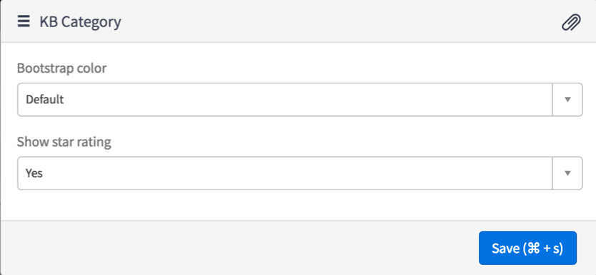KB-Kategorie-Widget mit Instanzoptionen für Bootstrap-Farbe und Sternebewertung