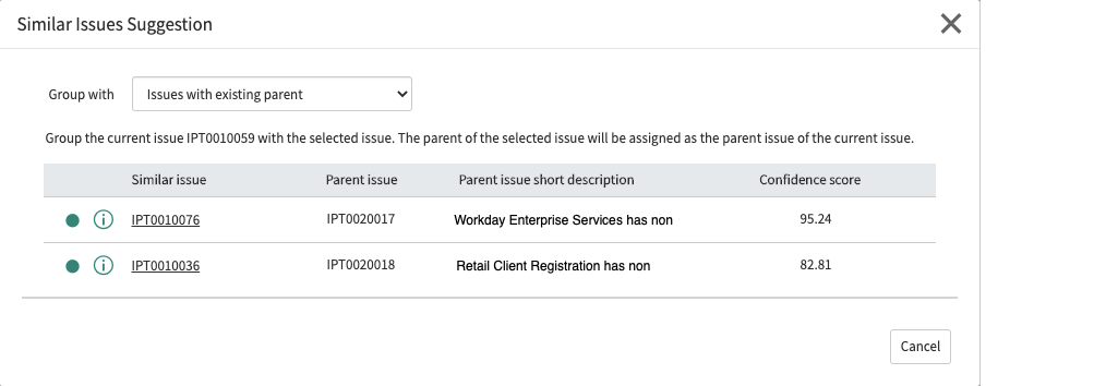 Problèmes similaires avec problèmes parents existants