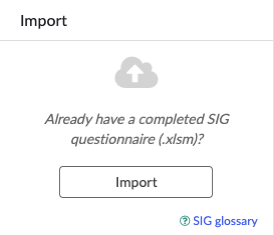 Importez le widget du questionnaire SIG.