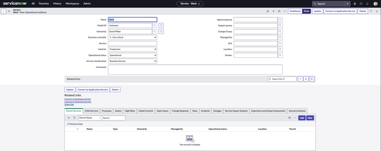 Exemple de configuration des listes connexes.