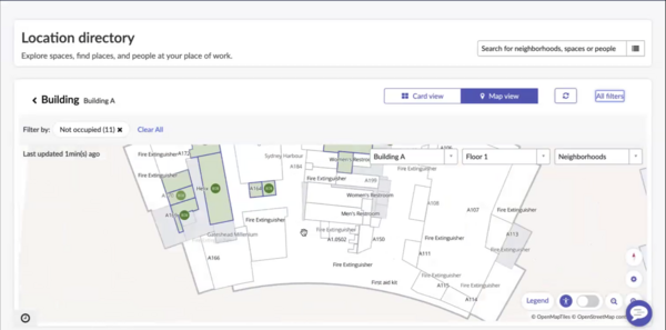 Filtrar por rótulo mostrando espaços Não ocupados na exibição do mapa.
