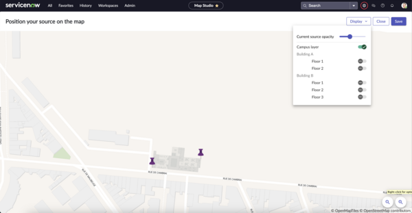 Georreferenciar e posicionar a página de configuração da planta baixa.