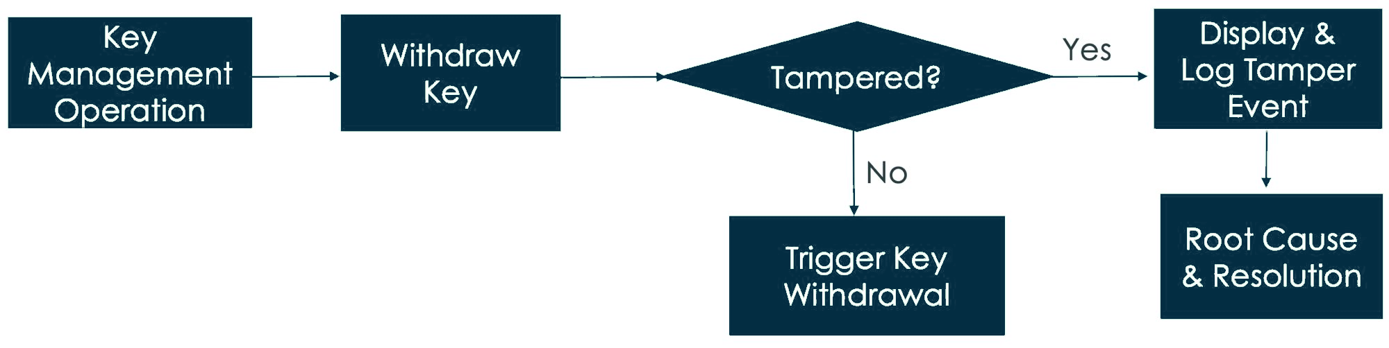 Tamper detection key withdrawal process