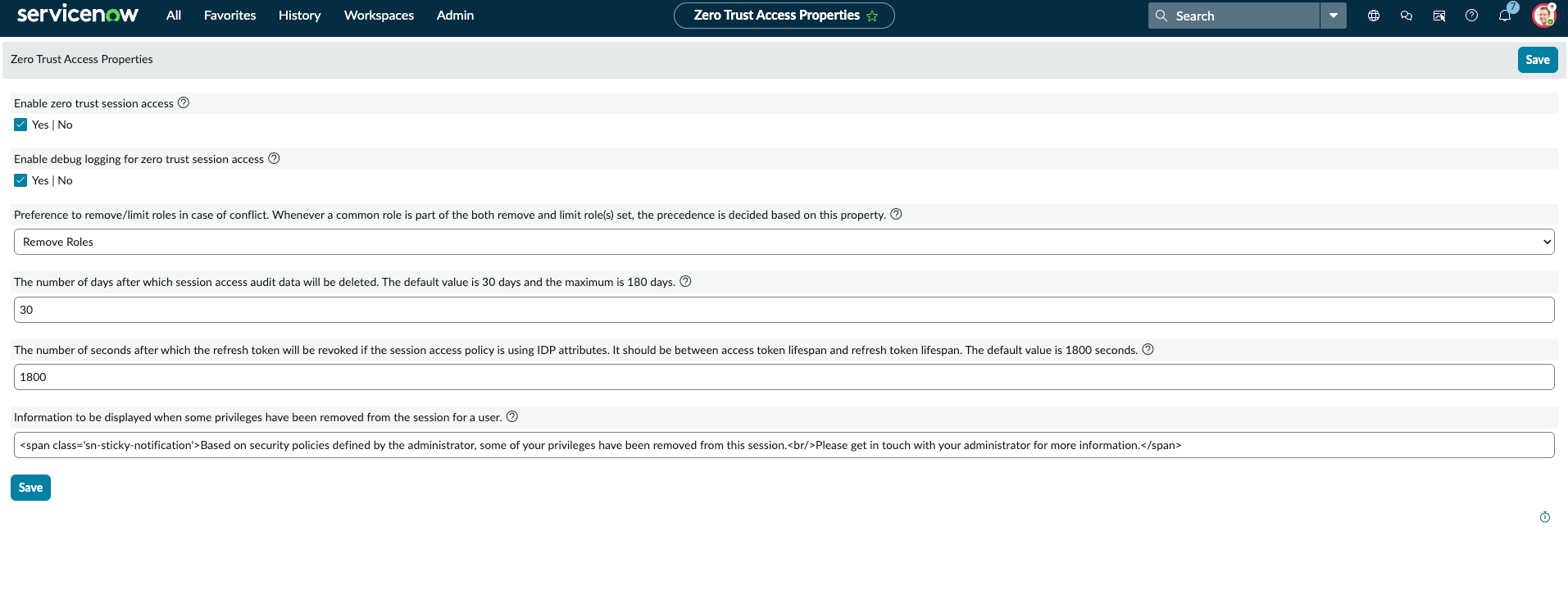 Zero Trust Access Properties