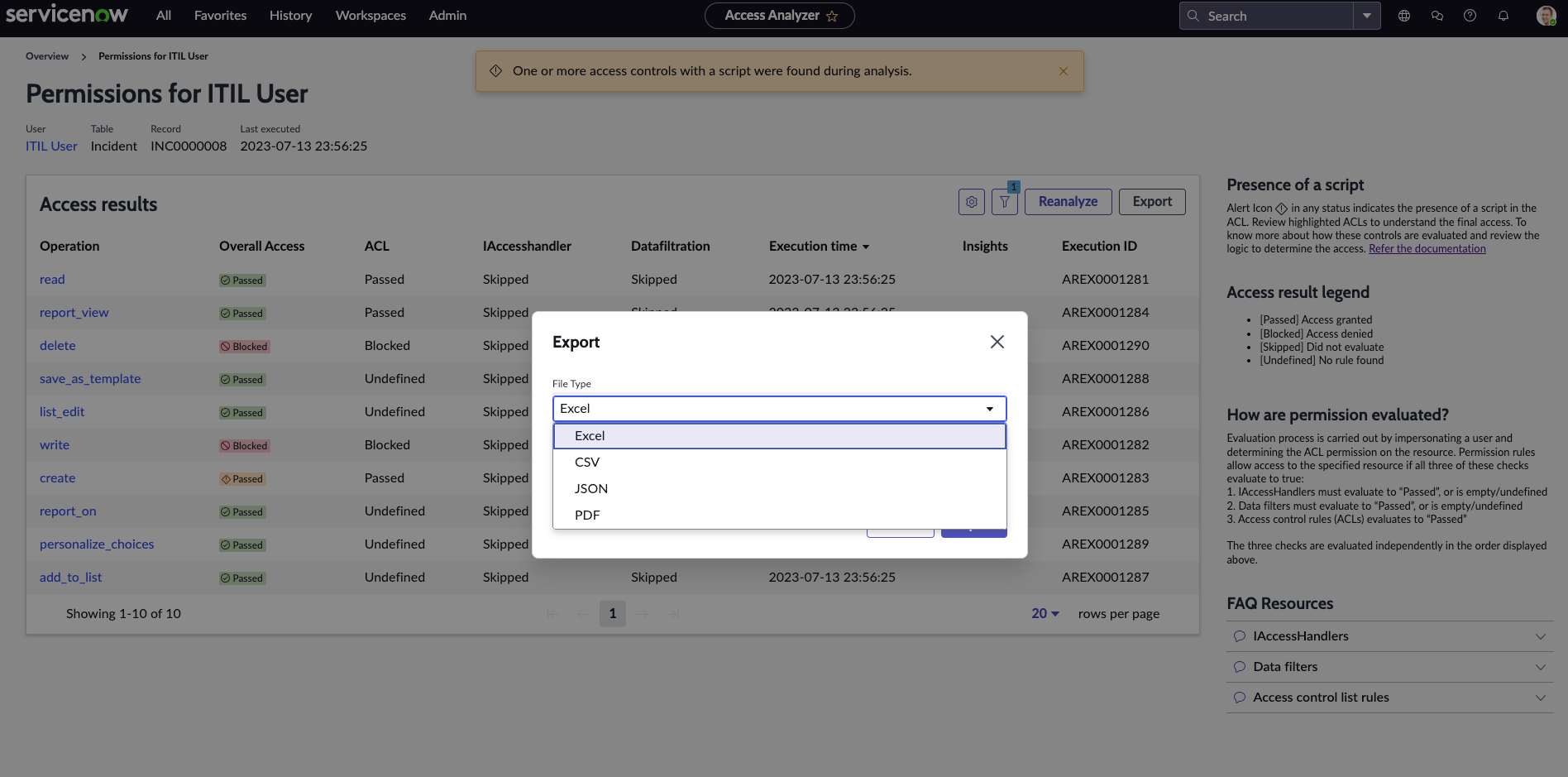 Export File Type