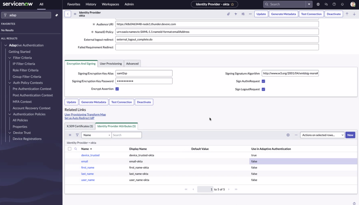 Okta Idp attributes