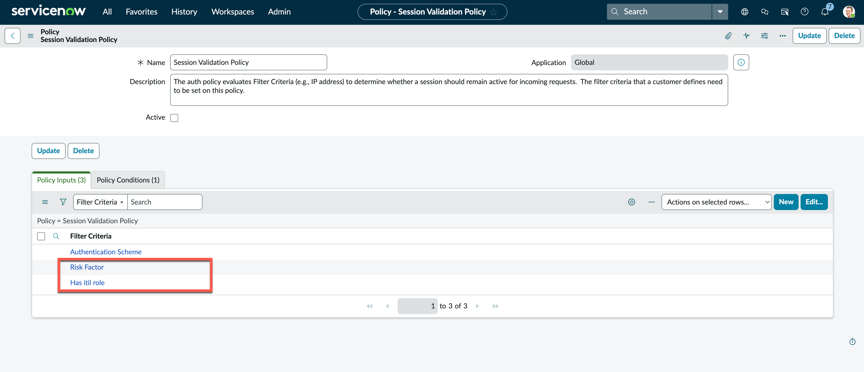 Session Access - IDP Filter