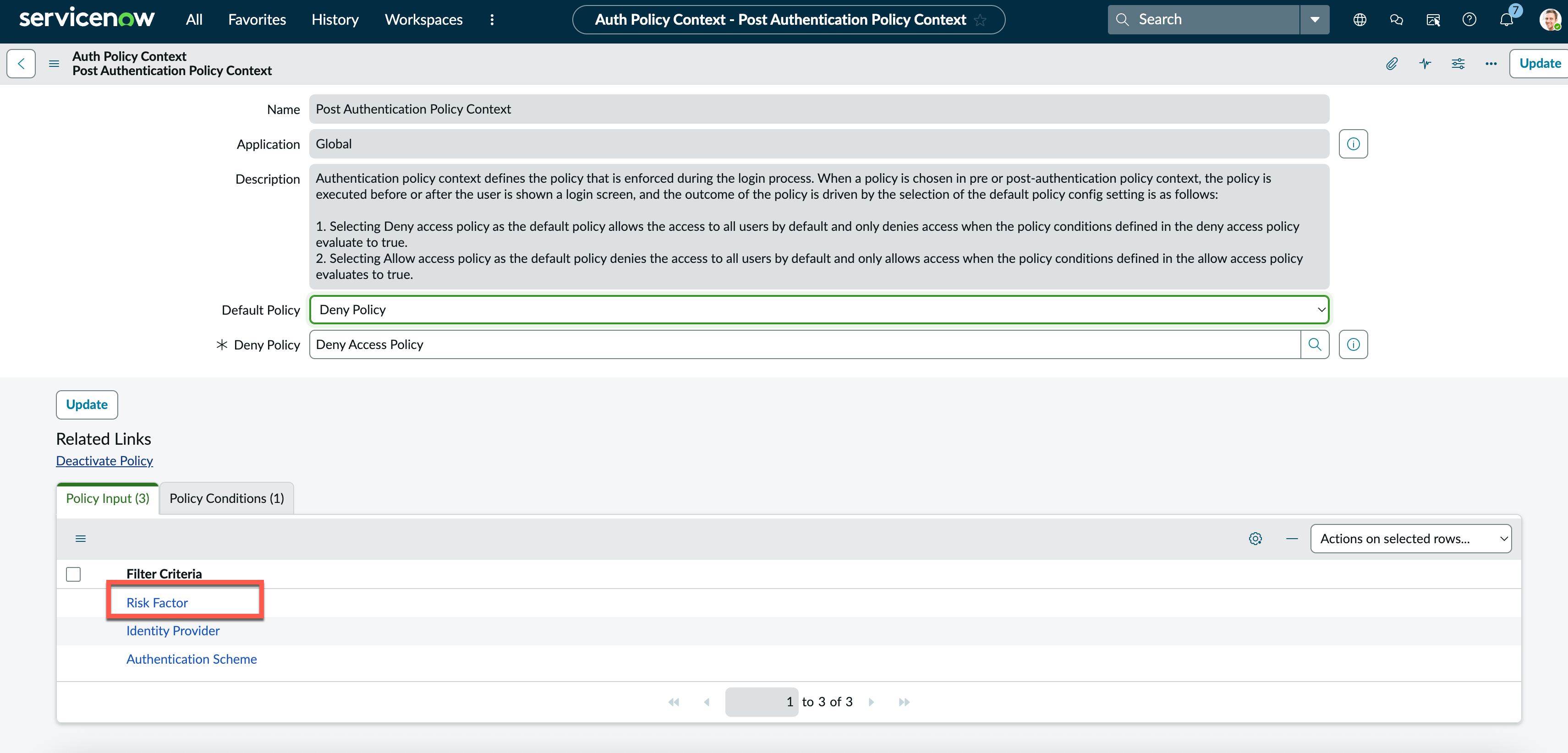 Allow Policy - Post authentication