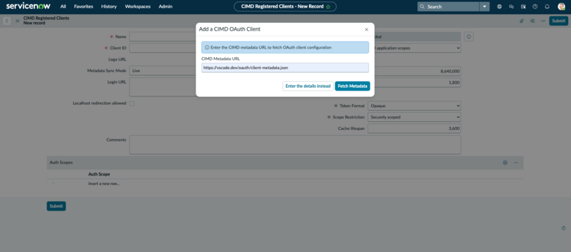 Add a CIMD OAuth Client