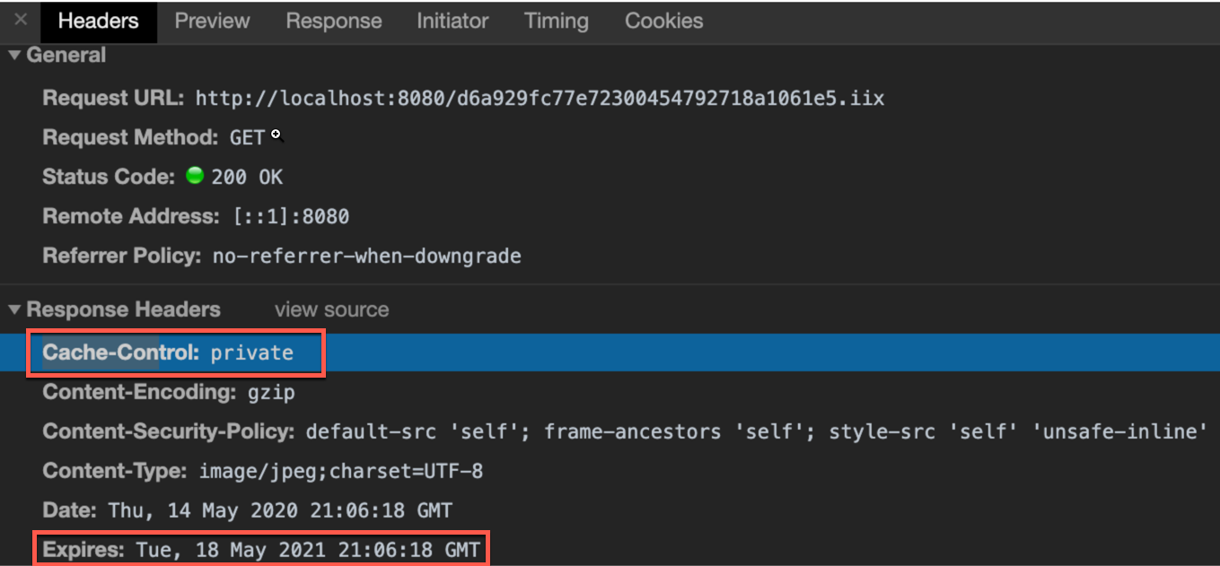Control-Cache and Expires HTTP response header values