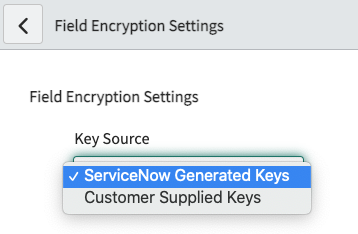 Key source selection
