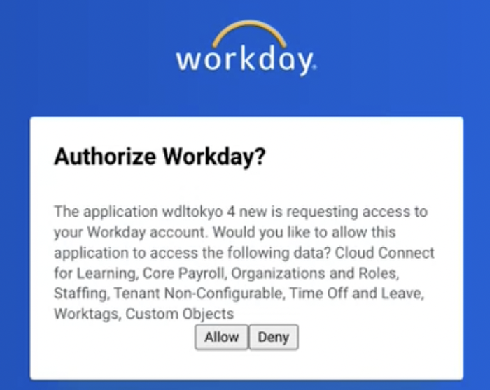 Autorisez Workday.