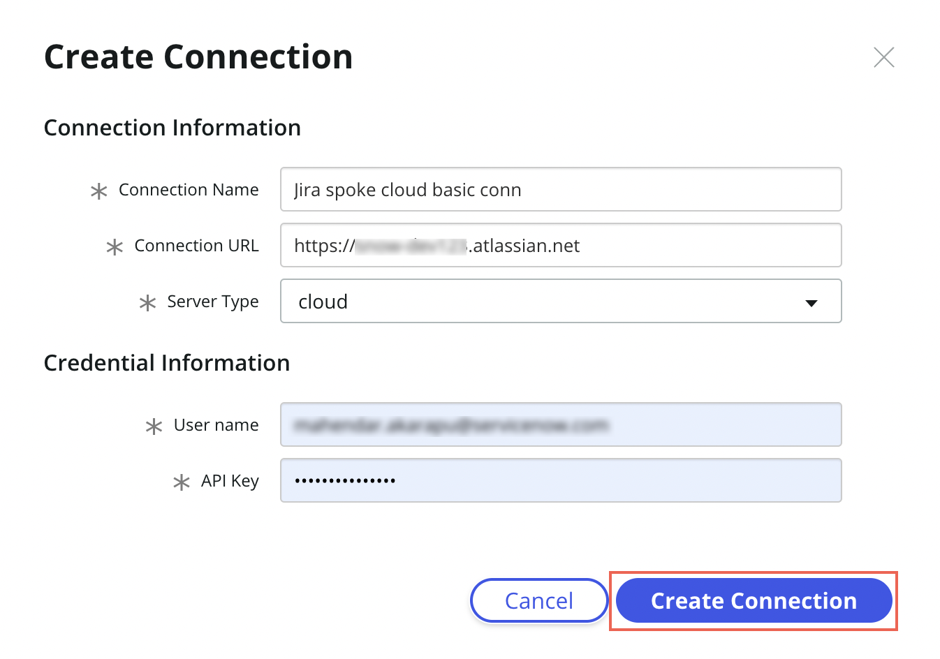 Configuration de la connexion pour Jira Cloud.