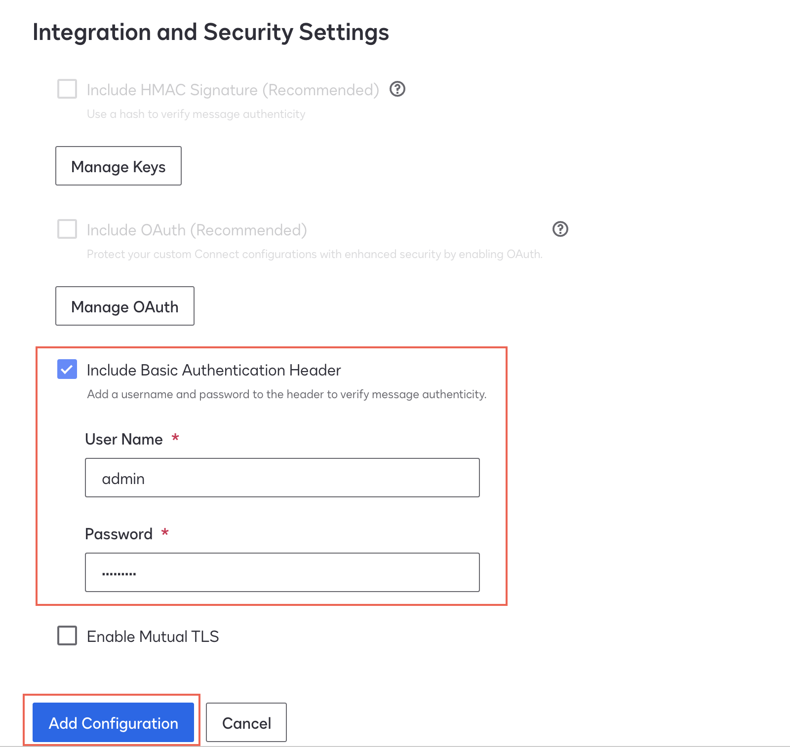 Option to include basic authentiocation header.