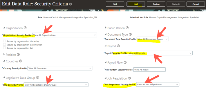 Required fields.