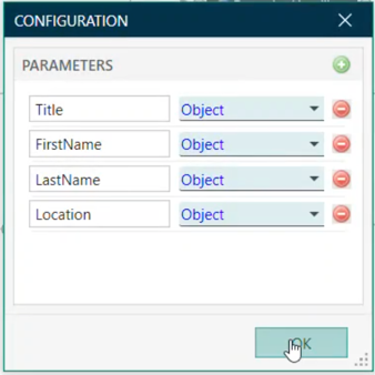 Enter process field parameters.