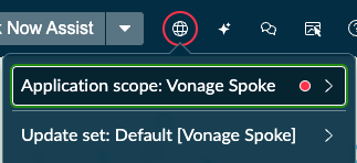 Application scope verification for Vonage spoke before connection configuration