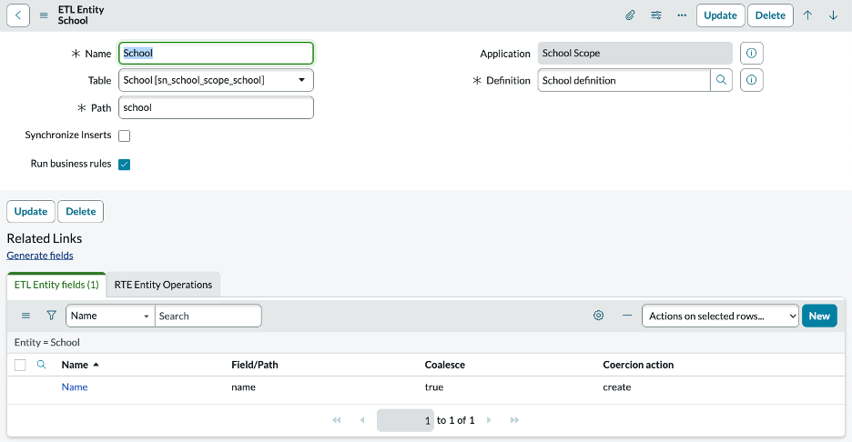 ETL Entity for School.