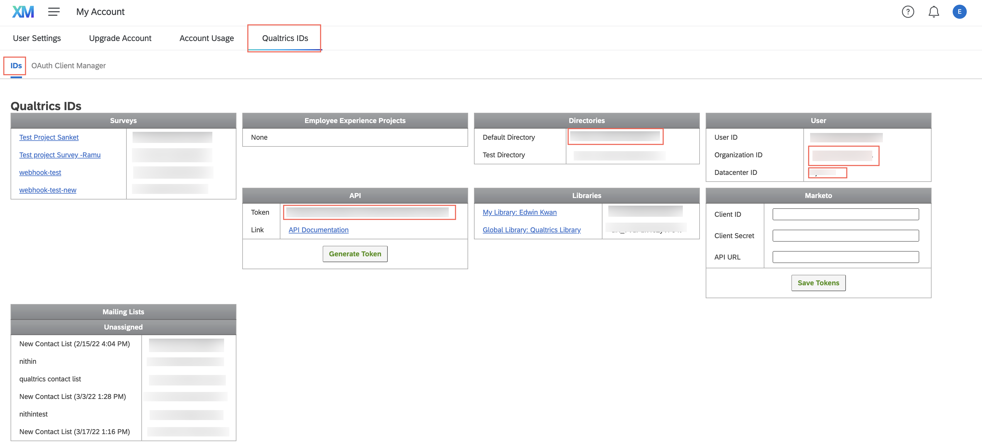 Copy the required values from Qualtrics account.