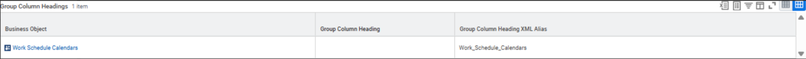 Work schedule calendar report.