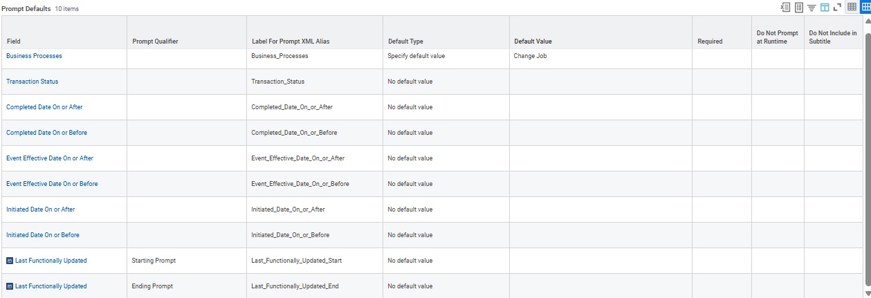 Same Label For Prompt XML Alias for all prompt fields.