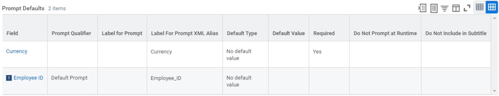 Prompt defaults.